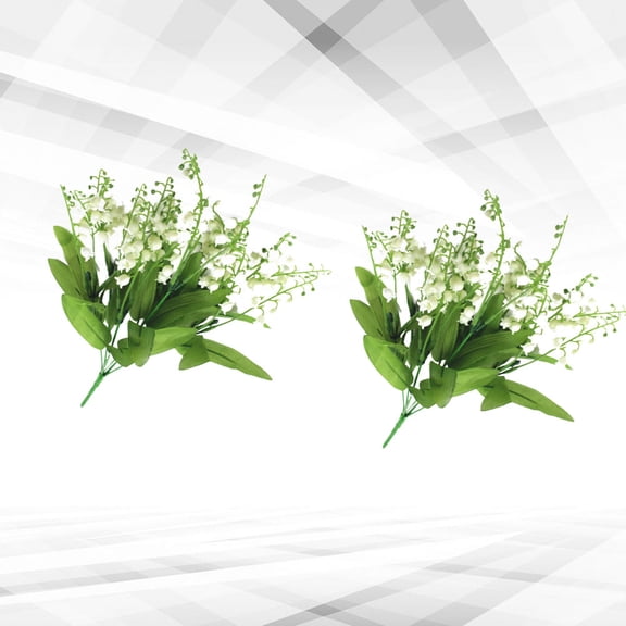 POPETPOP Green Artificial Bellflower Bouquets for Wedding and Home Decor 2Pcs