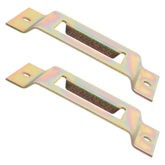 POPETPOP 2Pcs Galvanized Iron E Track Tie Down Anchors Golden Heavy Duty Secure Cargo Fastening for Trucks