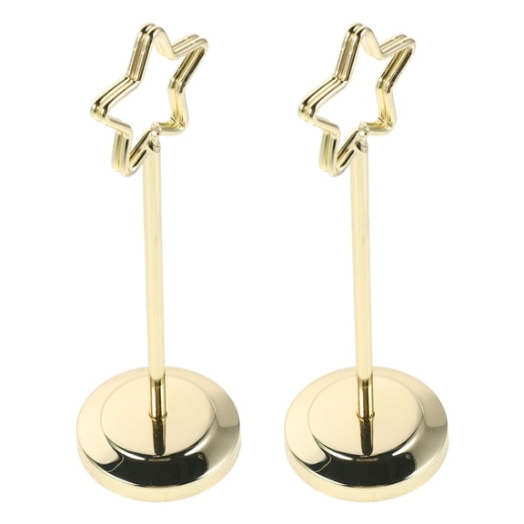POPETPOP 2-Pack Star Table Card Holders Metal Sign Stands Decorative Party Place Card Holders