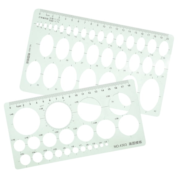 POPETPOP 2-Pack Large Green Reusable Circle Stencil Templates for Drawing, Painting, and Crafting Projects