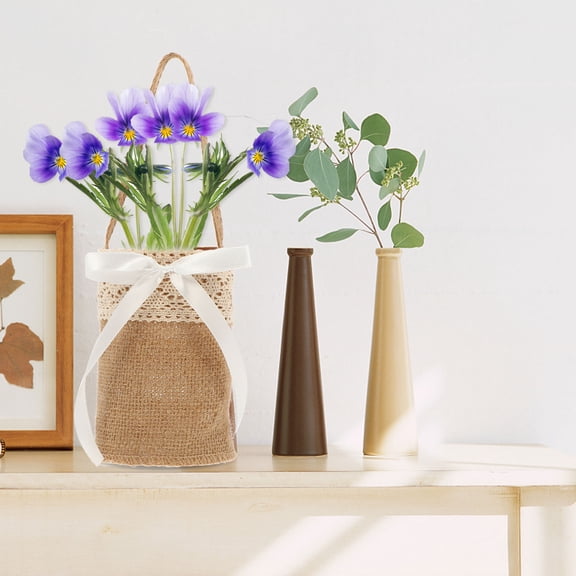 POPETPOP 2Pcs Natural Burlap Wedding Storage Basket for Candy and Dried Flower Display