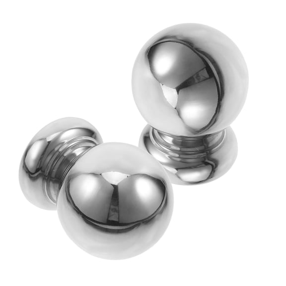 POPETPOP 2Pcs Plated Silver Metal Post Caps Decorative Ball Top Finials for Railing and Mailbox Posts