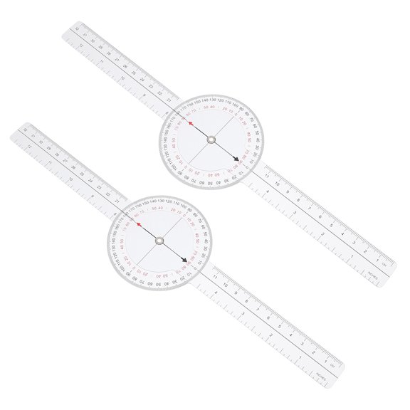 POPETPOP 2Pcs Portable Clear Plastic Angle Protractor Ruler for Accurate Measurement Tasks