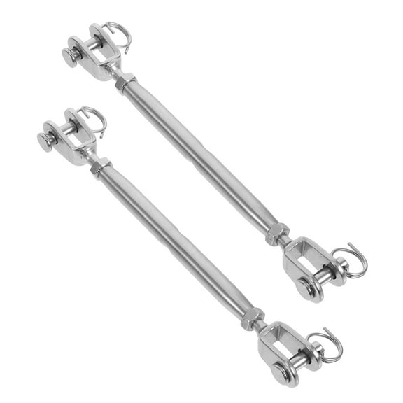 POPETPOP 2Pcs Stainless Steel Closed Body Turnbuckles Jaw and Jaw Screw Rigging Tool for Tightening Rope