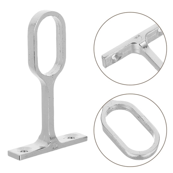 POPETPOP 2Pcs Stainless Steel Closet Rod Brackets with L Shaped Base for Wall Junction Installation