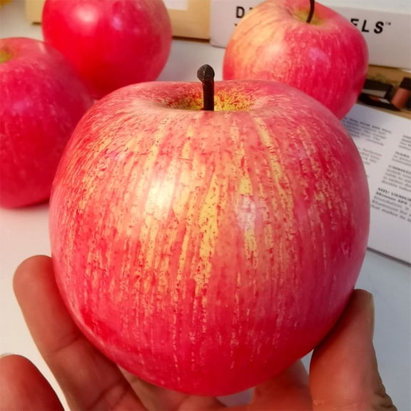 POPETPOP Lifelike Red Foam Apple Decor for Home and Restaurant Displays 2Pcs