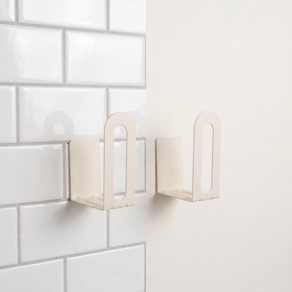 POPETPOP 2Pcs Wall Mounted Weight Scale Bracket White with Easy Setup for Small Apartment Use