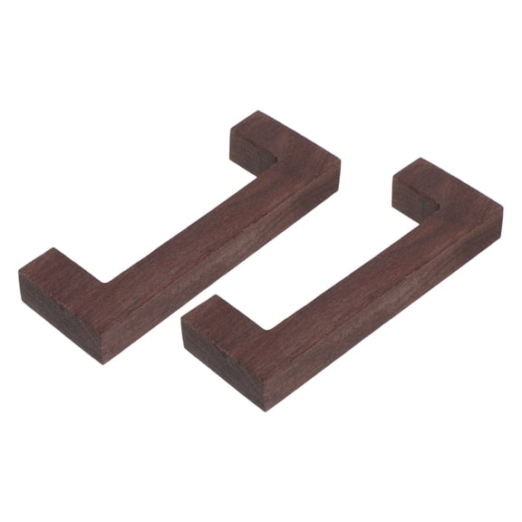 POPETPOP 2-Pack Natural Walnut Wood Cabinet Handles with Screws, Rustic Coffee Wood Drawer Pulls for Kitchen and Furniture