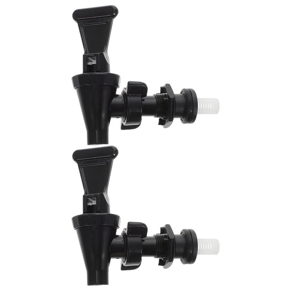 POPETPOP 2Pcs Water Dispenser Replacement Faucet Plastic Spigot for Bucket Easy Installation Black