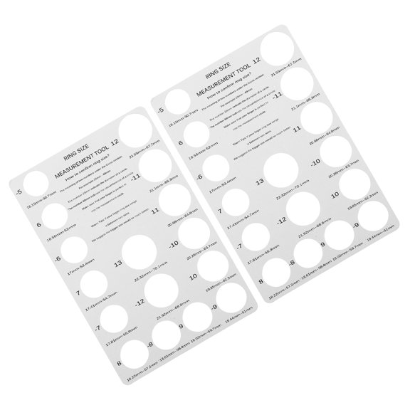 POPETPOP 2Pcs White Ring Size Chart Measuring Tool for Versatile Ring Sizing and Accurate Results