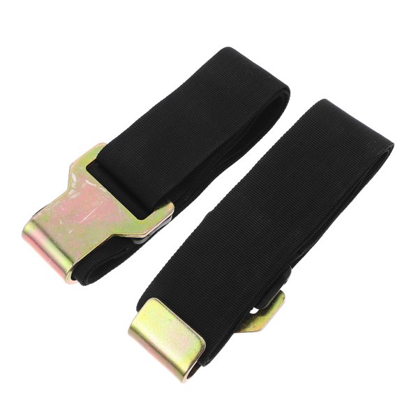 POPETPOP 2Pcs Universal Fit Garbage Bin Lid Lock Straps Black Nylon for Outdoor and Municipal Use
