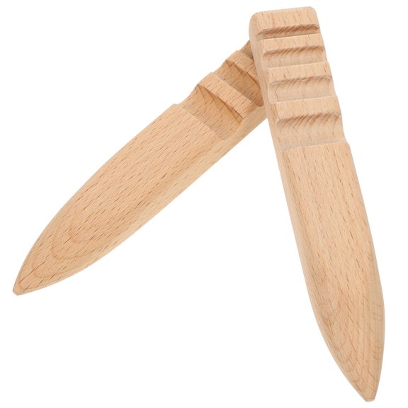 POPETPOP 2pcs Burnishing Tools Beech Wood Ergonomic Handle Design for Leatherworkers