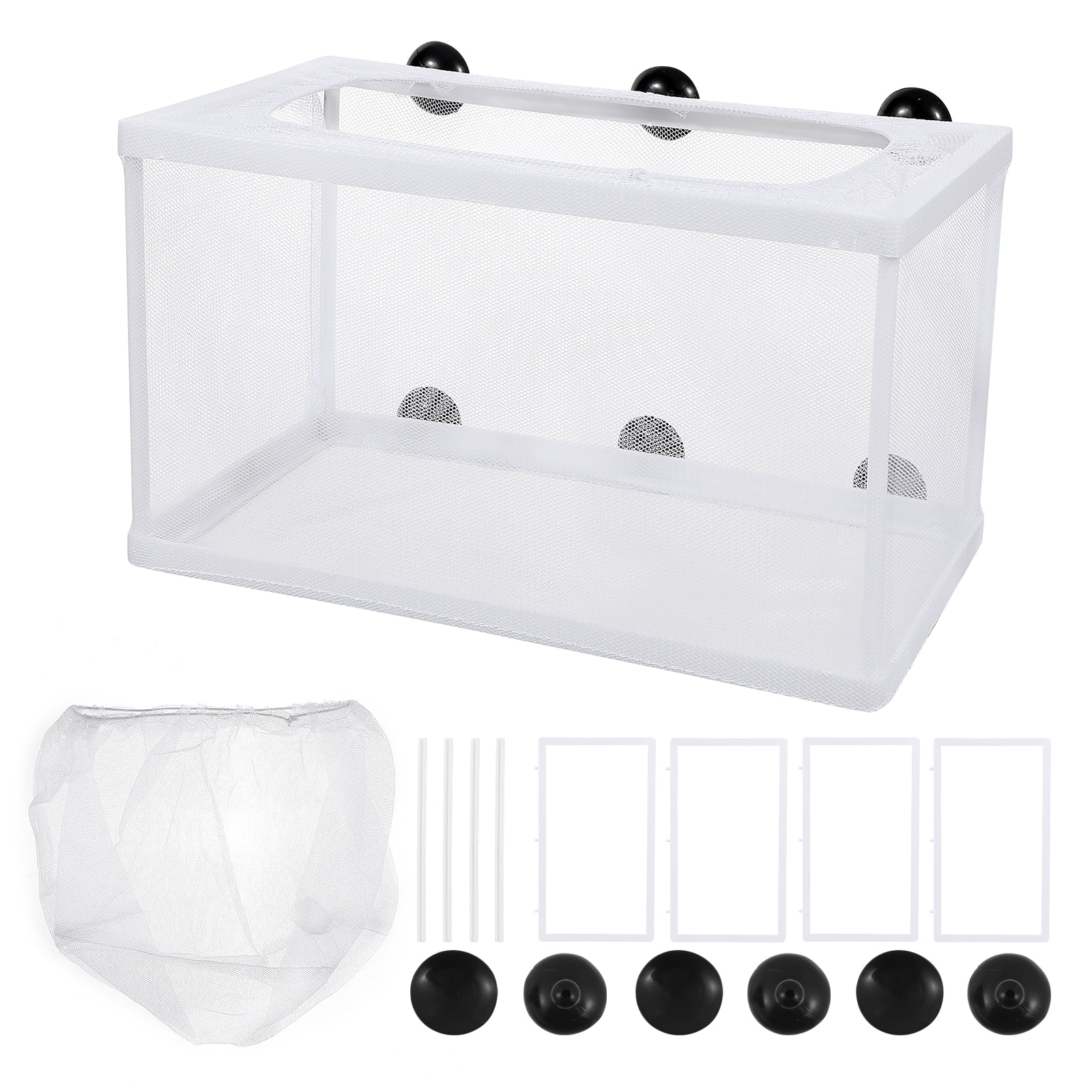 POPETPOP 2pcs Fish Breeder Net Big Size Fish Hatchery Breeding Box with Suction Cups for Fish