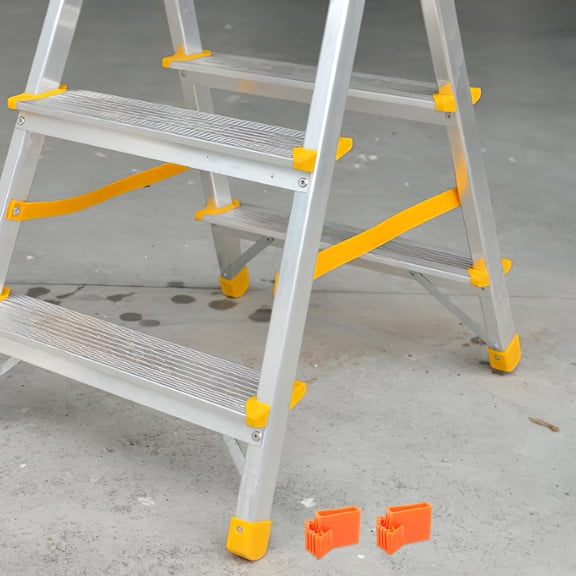 POPETPOP 2pcs Ladder Feet Mat Plastic Orange Anti Slip Protection for Construction Homeowners