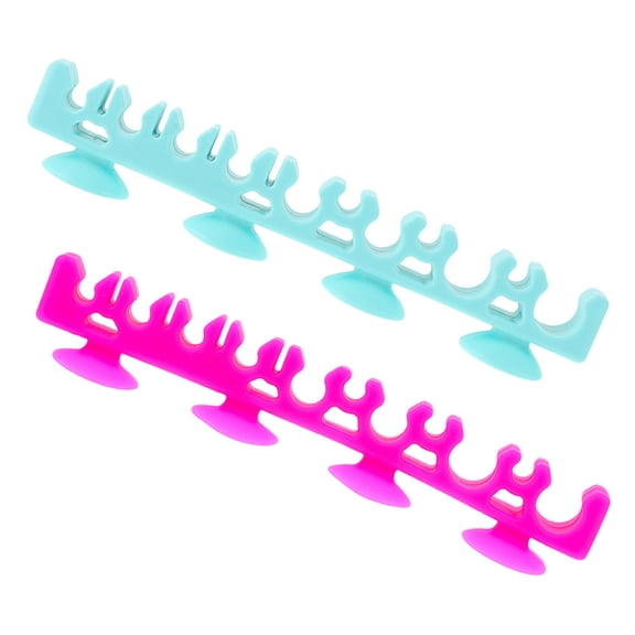 POPETPOP 2Pcs Silicone Brush Drying Rack with Suction Cup for Makeup Brush Storage and Air Dry