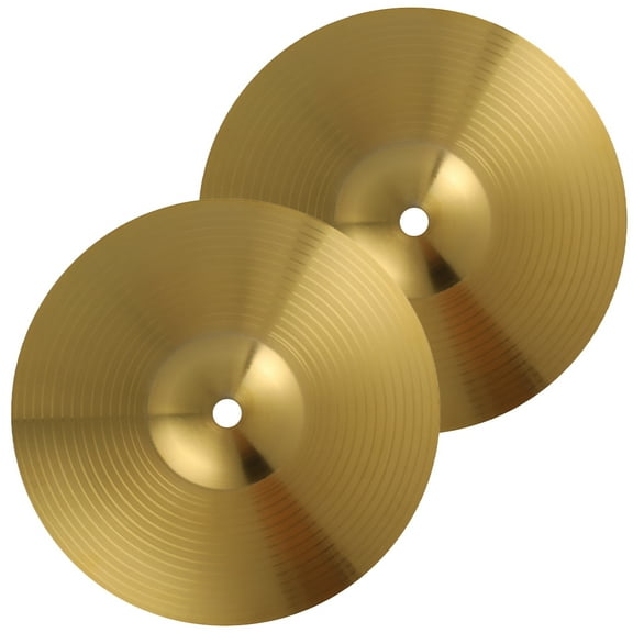 POPETPOP 2pcs Unbranded Drum Set Cymbals Brass Golden Round Music Production Musical Performances