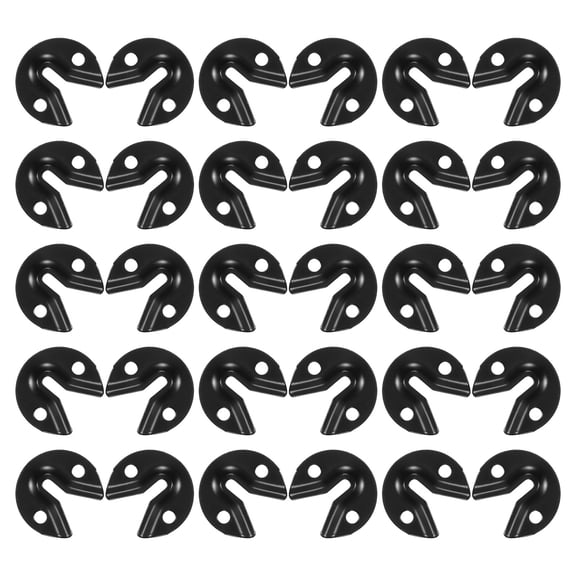 POPETPOP 30Pcs Interlocking Furniture Brackets Black Picture Frame Hanging Hardware for Walls