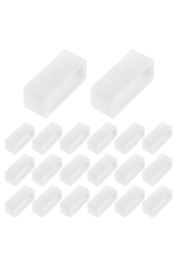 30Pcs White Silicone Watch Band Loop Replacement Sweat Resistant for Active Lifestyles