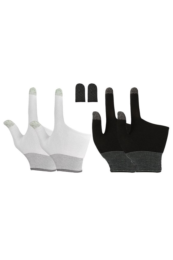 3Pairs Assorted Color Gaming Gloves with Touchscreen Fingers for Precise Mobile Gameplay
