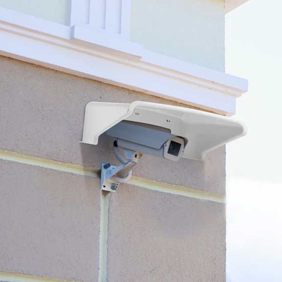 POPETPOP 3Pcs Universal Outdoor Security Camera Rain Cover White Plastic Weatherproof Protector