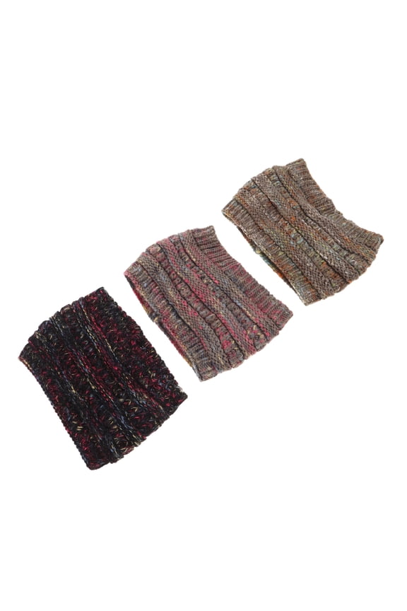 3-Pack Women's Knitted Ear Warmers Headbands Stretchy Elastic Winter Hair Wraps for Cold Weather