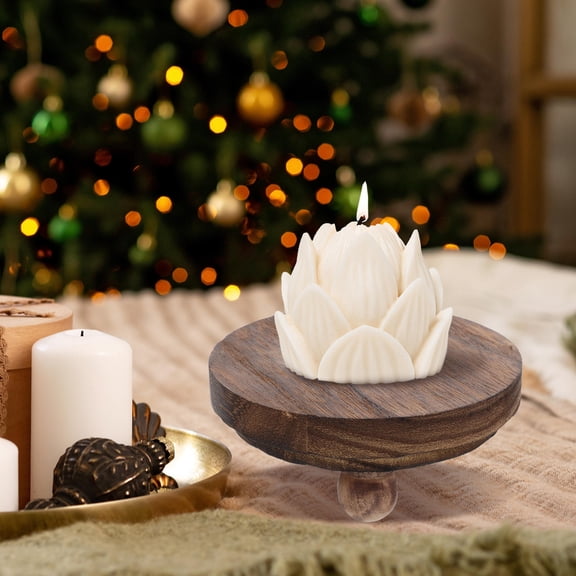 POPETPOP 3pcs Square Wood Pedestal for Kitchen Counter Brown Display Stand Vintage for Homeowners