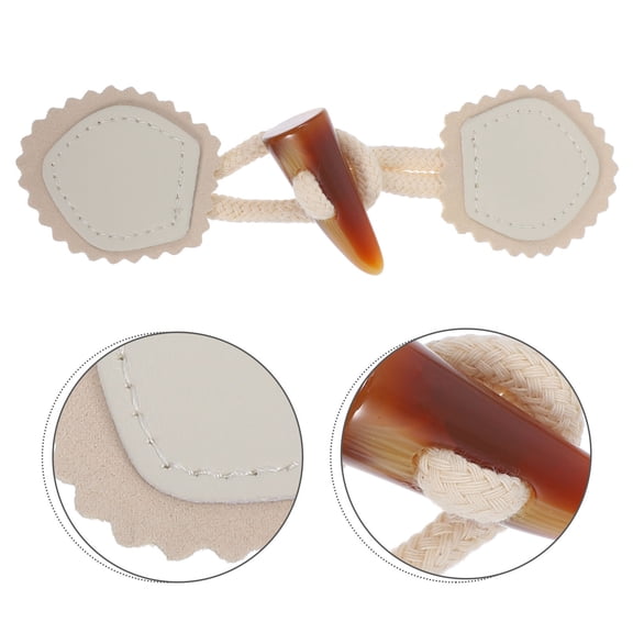POPETPOP 4 Pairs Horn Button Loops For Diy Crafting White Resin Sewing Fasteners Crafters Projects