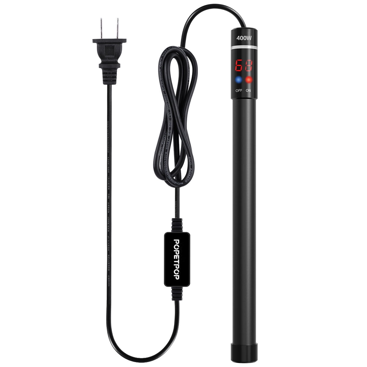 POPETPOP 400W Submersible Aquarium Heater Titanium Heating Rod with