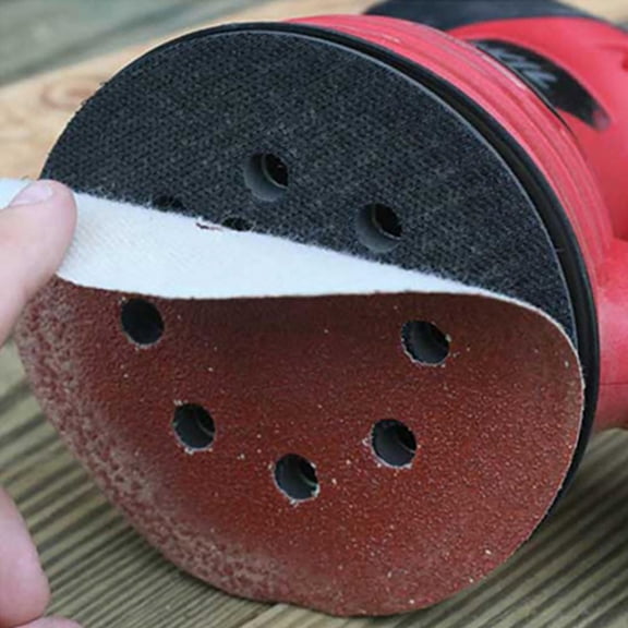 POPETPOP 40Pcs 5 Inch Sanding Discs Hook and Loop Backed Aluminium Oxide for Random Orbit Sanders Dark Brown