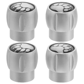 POPETPOP 4Pcs Aluminum Alloy Metal Valve Caps Plated Silver for Cars with Bear Claw Design