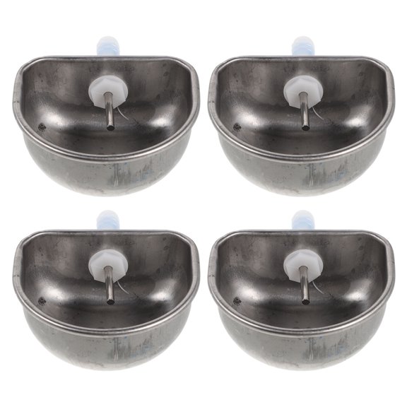 POPETPOP 4Pcs Automatic Rabbit Water Bowl Stainless Steel Splash Proof Hanging Pet Feeder