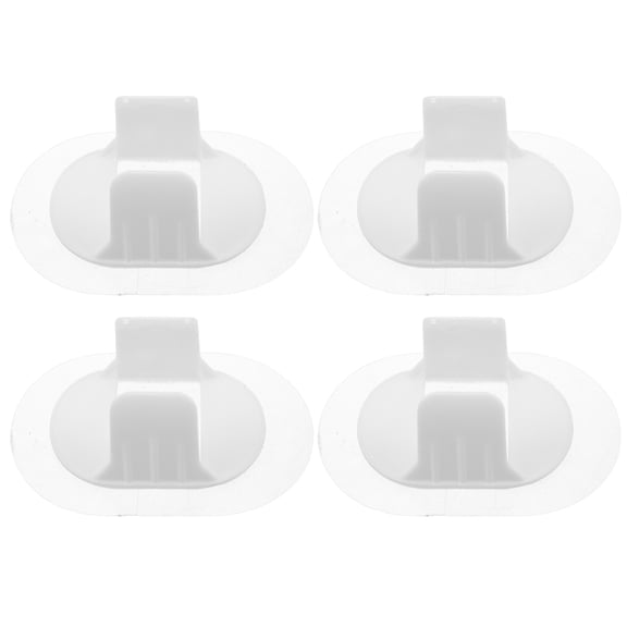POPETPOP 4Pcs Durable Plastic Drain Hose Wall Clips White Adhesive Holders for Washing Machine Pipes