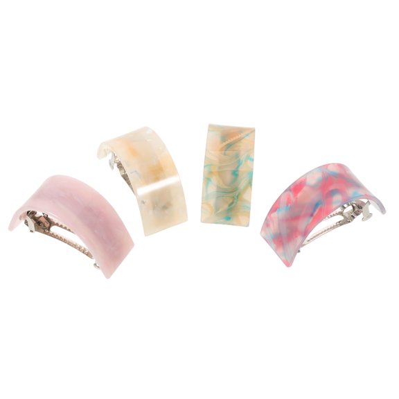 POPETPOP 4Pcs Multi Acetate Spring Hair Clips for Elegant Bun Styling and High Ponytail Decor