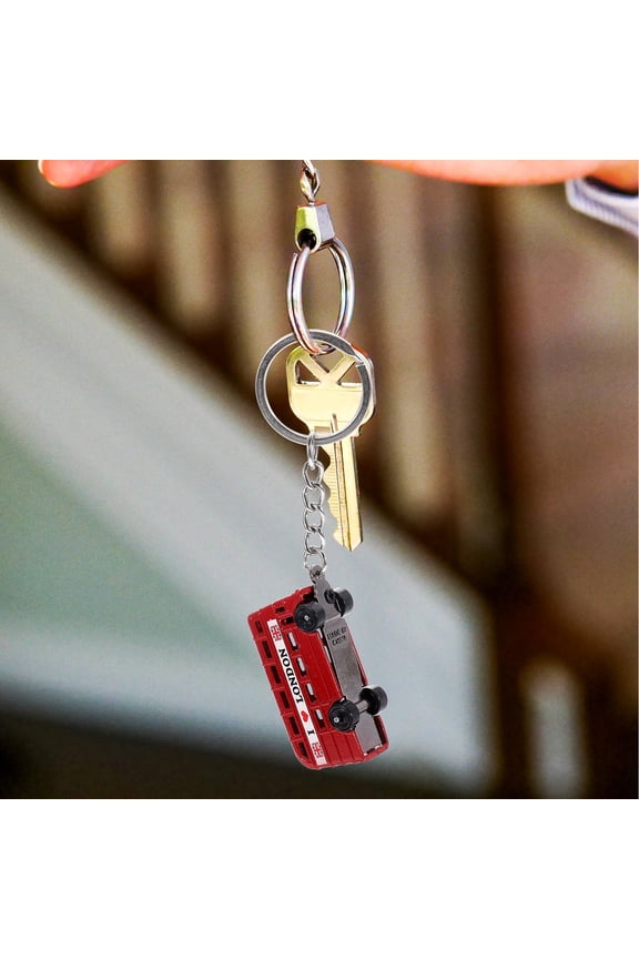 4Pcs Retro British Bus Keychain Alloy Metal Hanging Ornament Practical and Stylish Decor