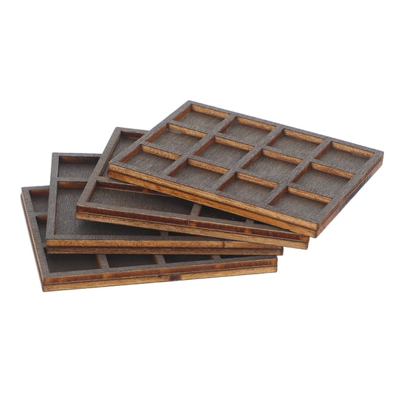POPETPOP 4Pcs Small Rock Collection Case Wooden Display Box for Minerals Crystals and Collectibles Storage