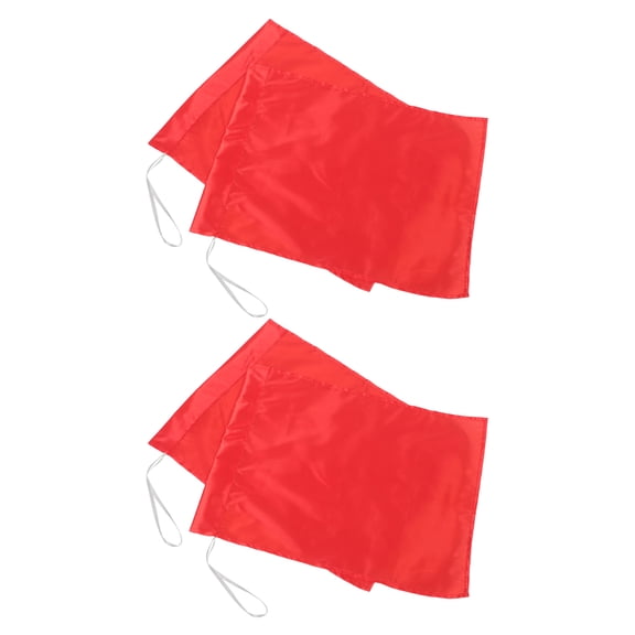 POPETPOP 4Pcs Soccer Corner Flags Replacement in Red High Visibility Polyester for Official Football Referee Games