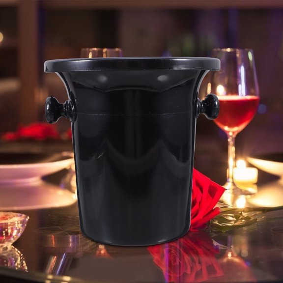 POPETPOP 4Pcs Spittoon Bucket Plastic Storage Holder for Wine Tasting Parties Black