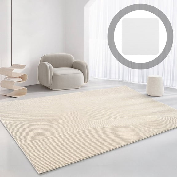 POPETPOP 4Pcs White Carpet Gripper Non Skid Rug Pad for Hardwood Tile Floors Easy to Trim