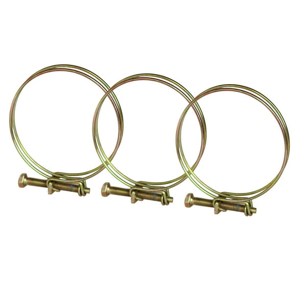 POPETPOP 4Pcs Stainless Steel Wire Hose Clip Golden Adjustable Clamp for Blast Gates Plumbing