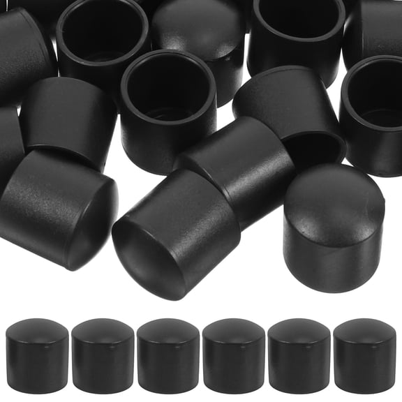 POPETPOP 50Pcs Black Protective Caps for Outdoor Tarp and Tent Poles Compatible with 16 Mm Poles