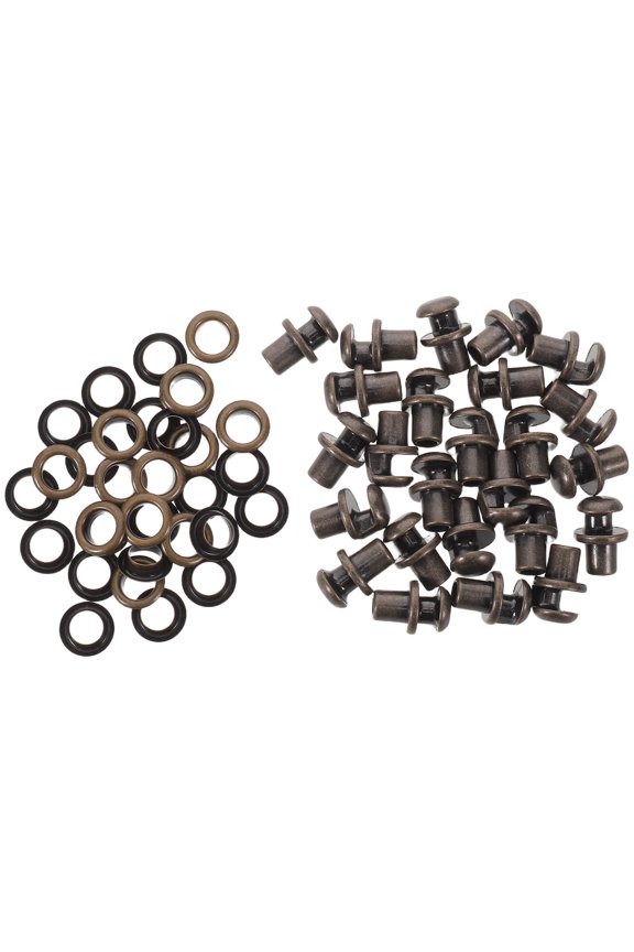 50Pcs Coffee Alloy Shoe Buckle Kit for Hiking Boots with Rivets and Secure Fasteners