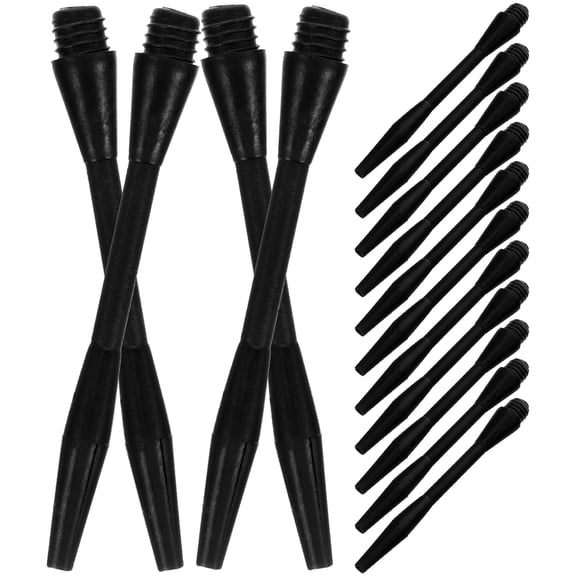 POPETPOP 50Pcs Professional Nylon Dart Shafts Black Threaded Stems for Steel Tip Darts Outdoor Use