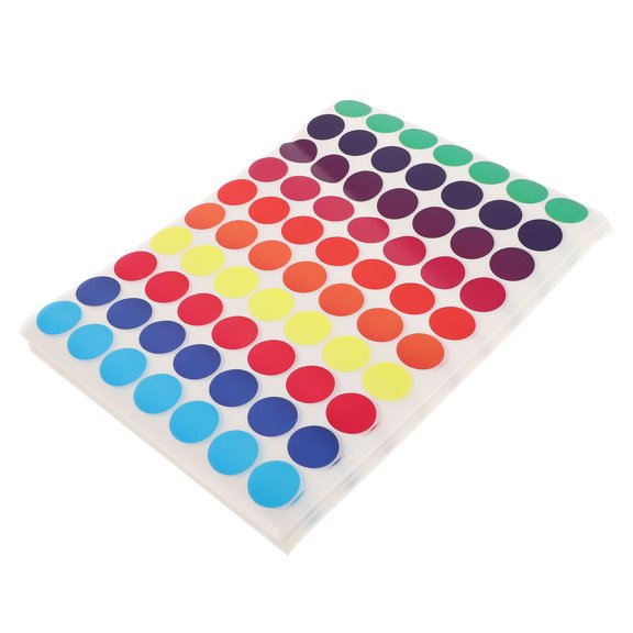 POPETPOP 50Pcs Small Colored Dot Stickers Kraft Paper Round Labels for Office Organization and Color Coding