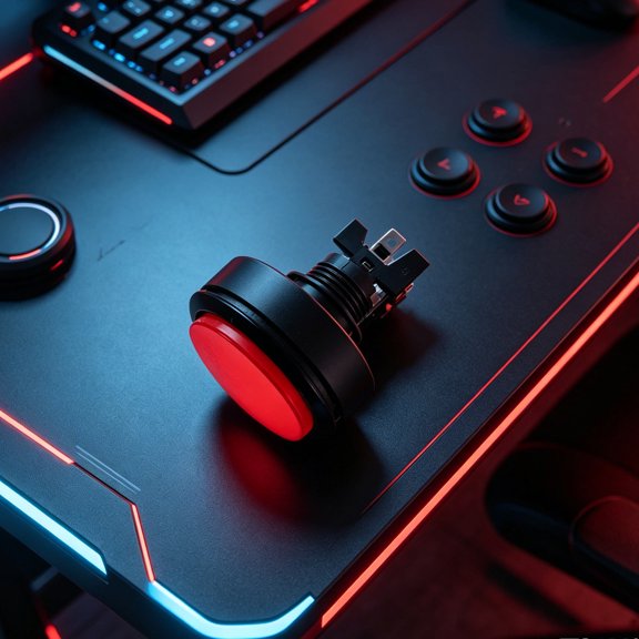POPETPOP 5Pcs Arcade Button Kit with LED Illumination and Microswitch for Game Control Panels