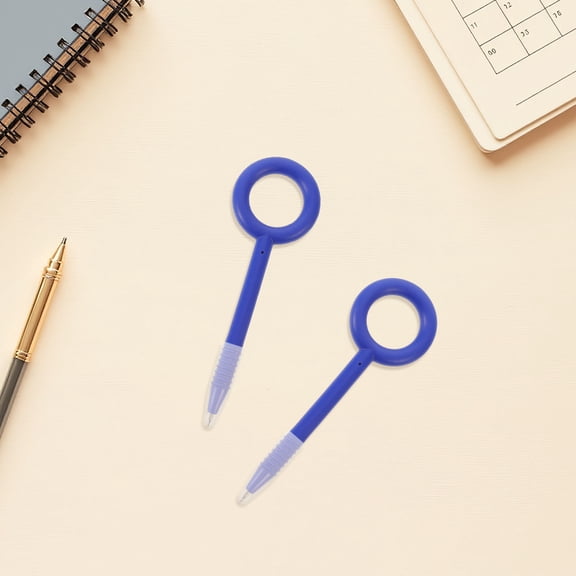 POPETPOP 5Pcs Blue Anti Swallow Retractable Safety Pen Flexible Nonlethal Secure Writing Tool