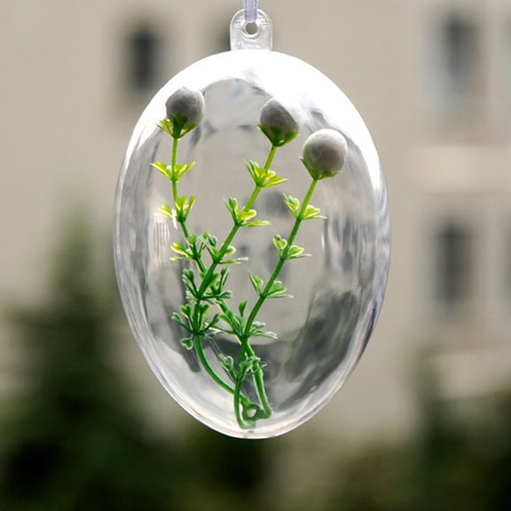 POPETPOP 5Pcs Clear Ornaments For Crafts Fillable Transparent Plastic Round Decorative All Ages
