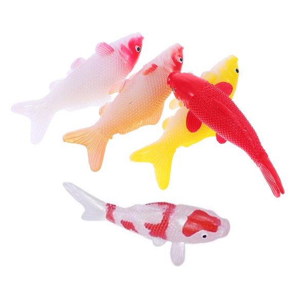 POPETPOP 5Pcs Floating Fish Small Plastic Artificial Koi Fish Ornament for Aquarium
