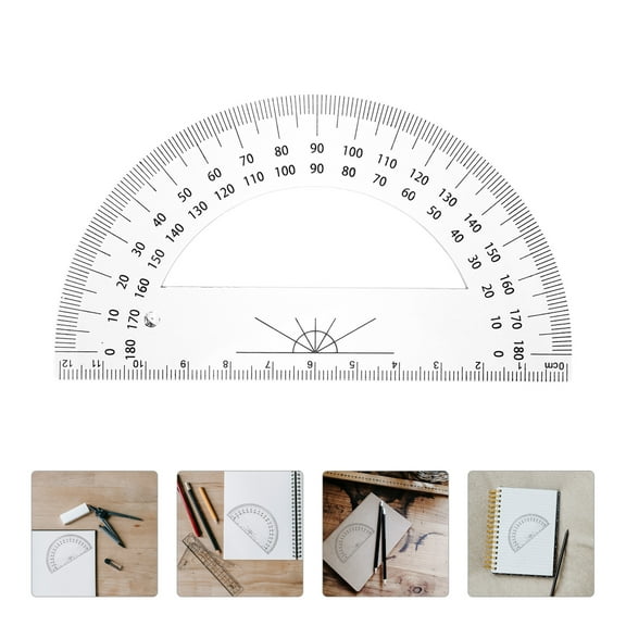 POPETPOP 5Pcs Lightweight Plastic Protractors Half Circle 180 Degree Math Angle Tools for Students