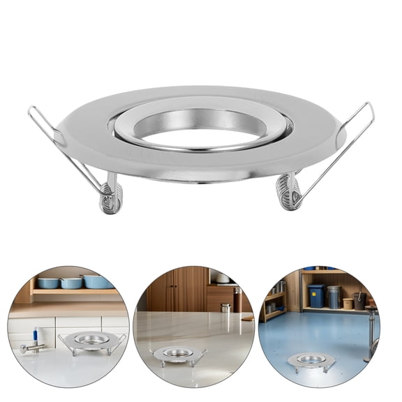 POPETPOP 5Pcs Retrofit Recessed Lighting Bracket Plated Silver Spotlight Holder for Mr16 Gu10 Fixtures