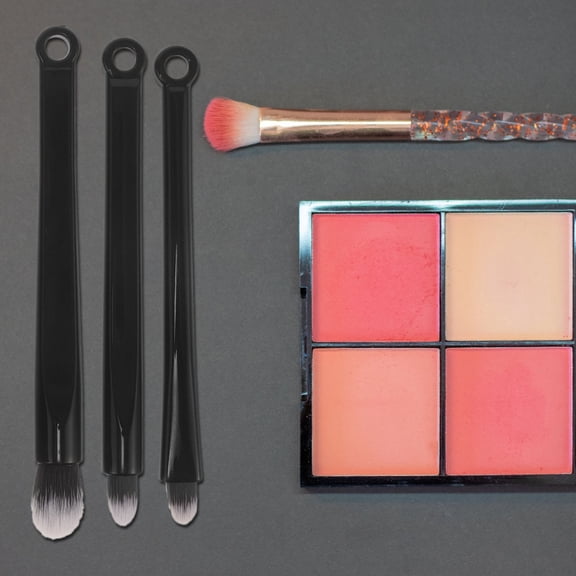 POPETPOP 5Pcs Small Makeup Brush Set for Face Foundation and Blush with Black Durable Handles